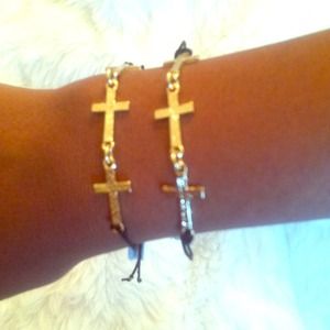 Black adjustable faith bracelet.