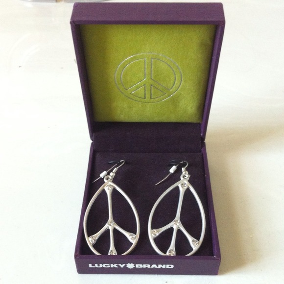 🚫SOLD🚫Lucky Brand Peace Hoop Earrings