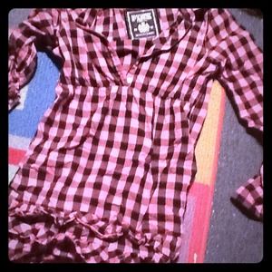 Black and pink checked dress