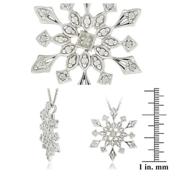 🌝SALE Snowflake Italian Sterling Silver. .925 - Picture 2 of 4