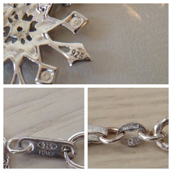 🌝SALE Snowflake Italian Sterling Silver. .925 - Picture 3 of 4