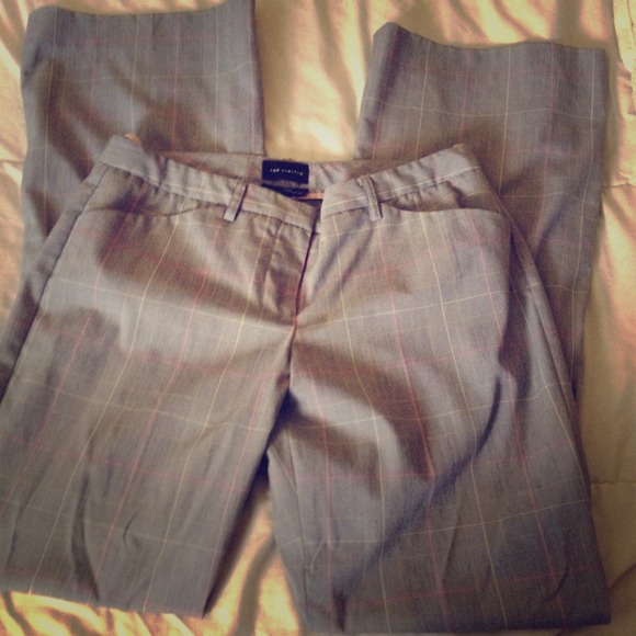 The limited gray and pink boot cut slacks