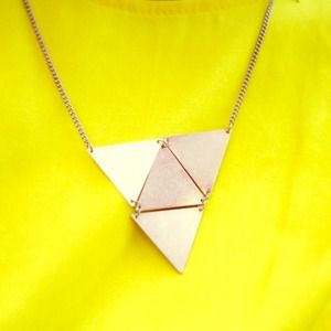 Triangular gold pendant necklace