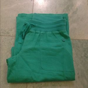 ⭐️SOLD⭐️New Teal Green Linen Pants - Small