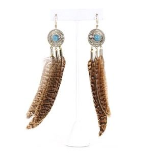 Feather tribal earrings