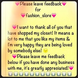 Please leave fashion_slore feedback!