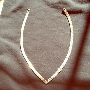 A silver necklace