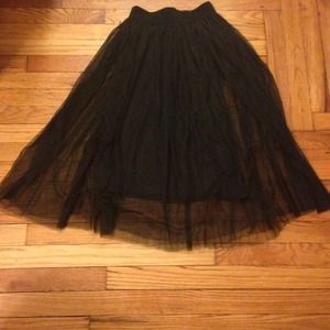 Black tulle lined skirt.