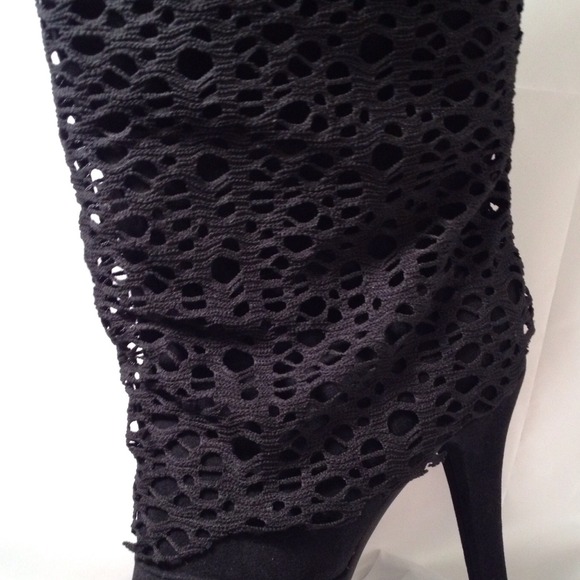 Black velvet boots