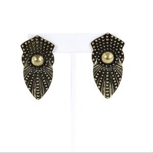 Bronze shield earrings