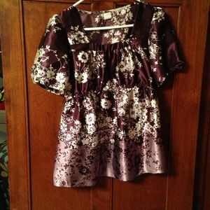 Purple and cream floral top