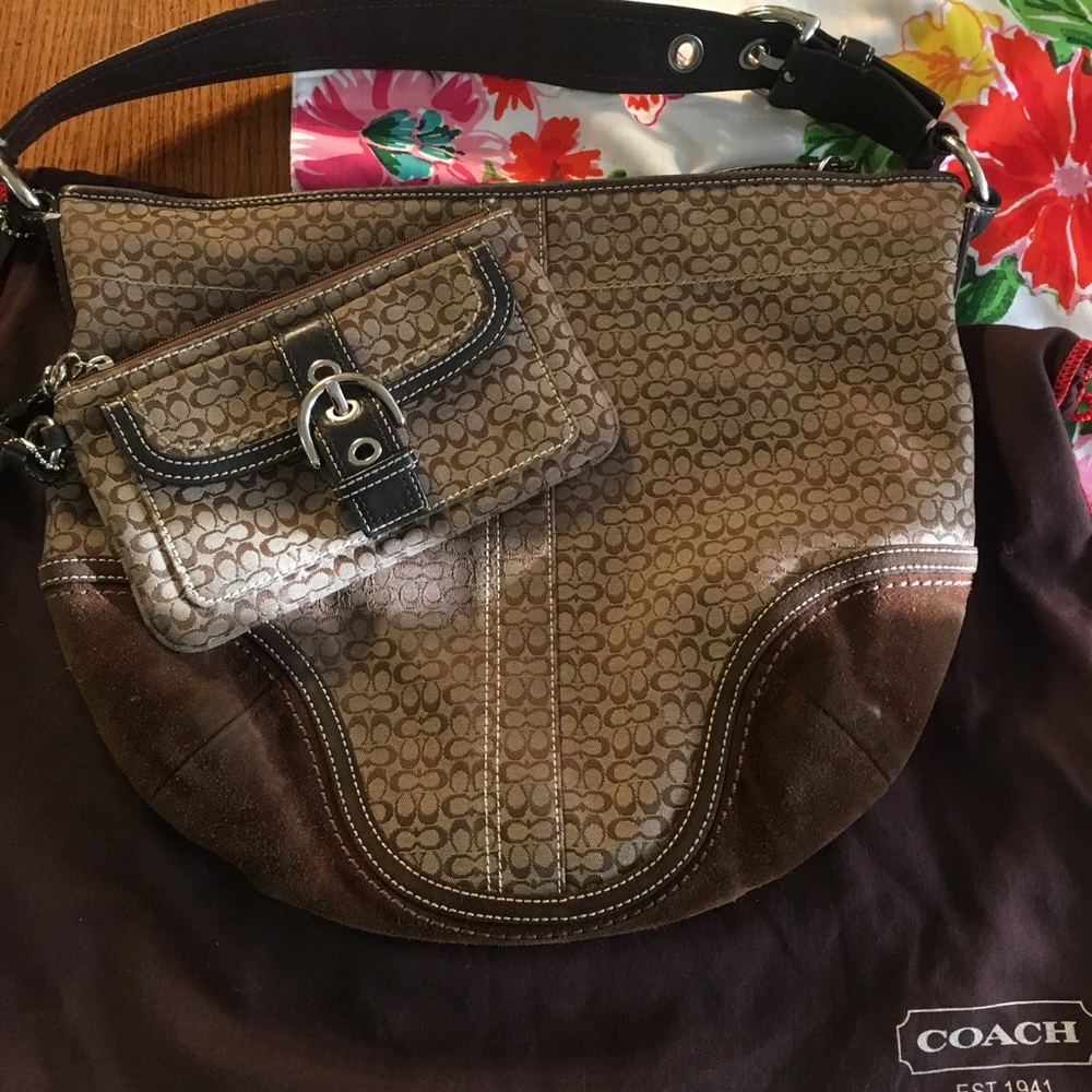 Brown leather original Coach hobo - Picture 1 of 6