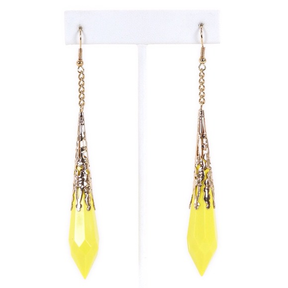 Neon Yellow Crystal Earrings