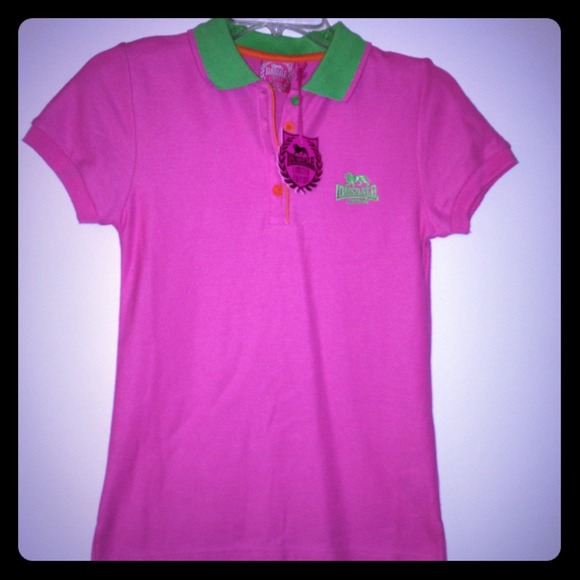 Lonsdale Pink and Green Polo