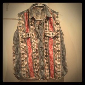 Tribal print button down.