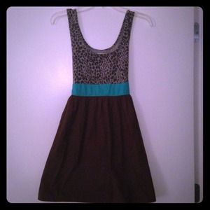 Brown and Turquoise Urban Outfitters Dress