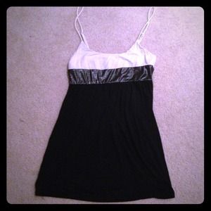 Black, White and metallic grey tank