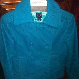 Turquoise Corduroy Gap Coat