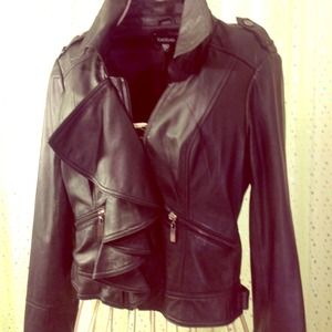 Bebe black leather jacket