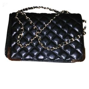 Black quilted purse