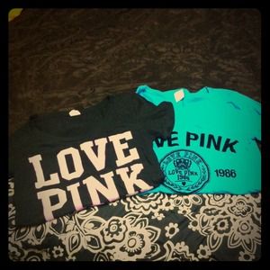Bundle of 2 Love Pink Tees and Express Jeans