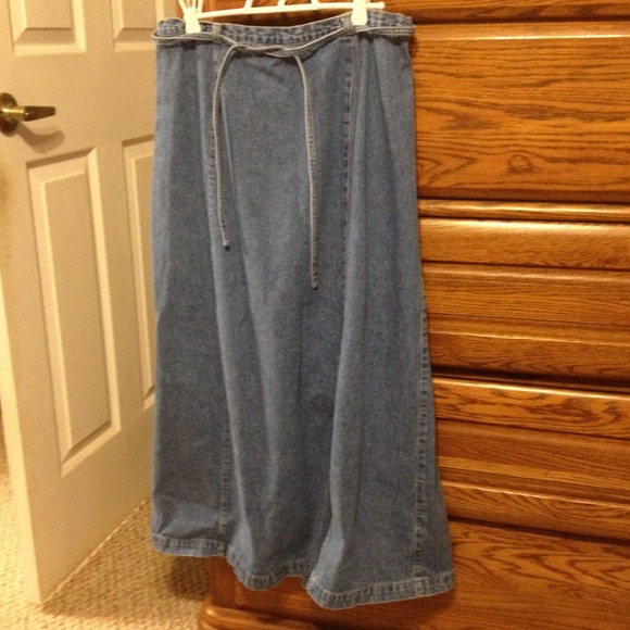 Long denim skirt