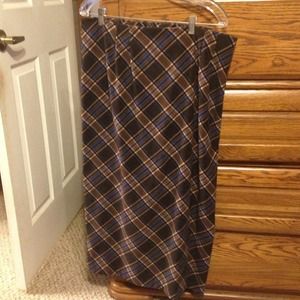 Brown, blue and dark brow skirt