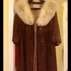Vintage Suede and Ermine Coat