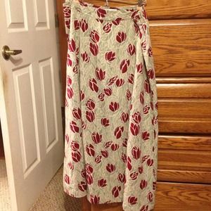 💜SOLD💜Green cream and burgundy skirt