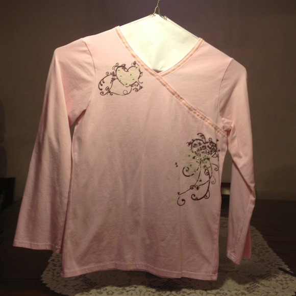 Cute bling heart t-shirt for xs or girls 16