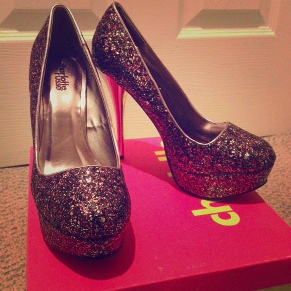 Charlotte Russe Shoes - HOLD @amarie0824 Multi color glitter heels SZ 8