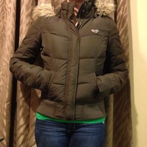 Hollister Brown Puffy Jacket