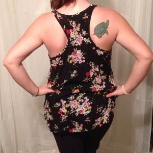 Express floral print racer back top