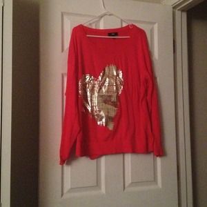 Mossimo foil heart sweater