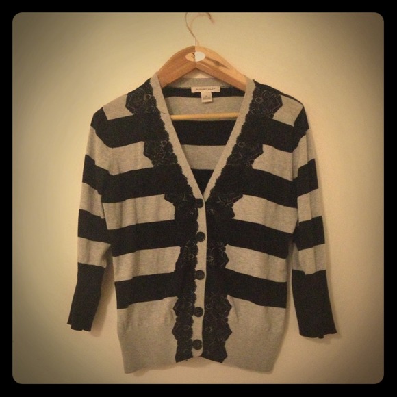 August Silk Grey and Black Cardigan