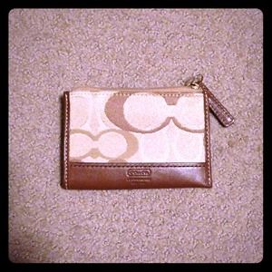 Coach authentic card holder with keychain fob