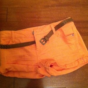 Mossimo tangerine shorts with belt