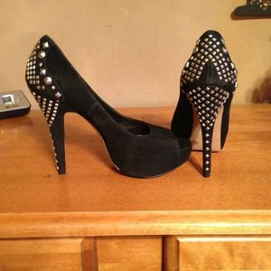 Vince Camuto Black Studded Heels