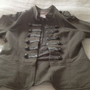 Green military style jacket w silver embellishment