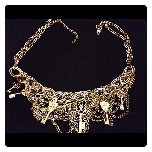 Silver charm necklace