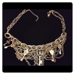 Silver charm necklace