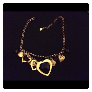 Copper heart charm necklace