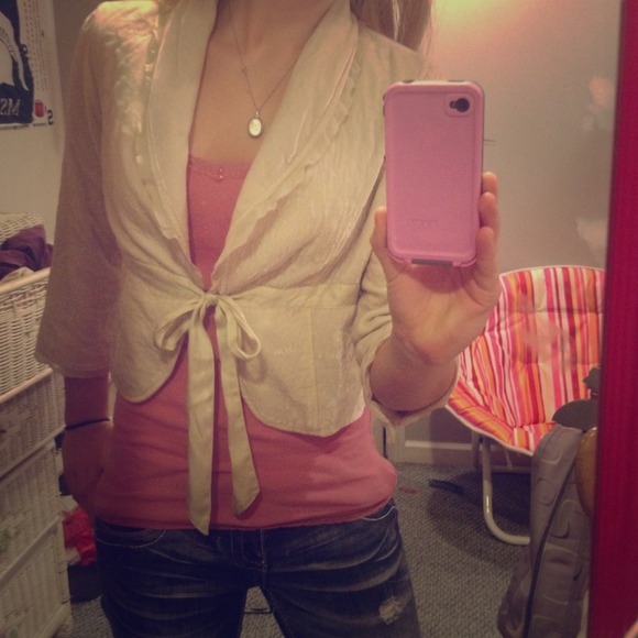 A cream colored jacket