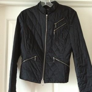 Black quilted jacket