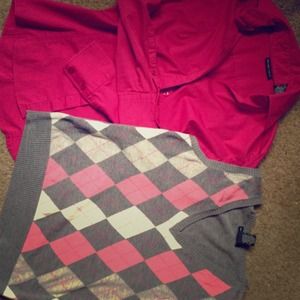 Bundle- 2 tops: button down shirt with vest