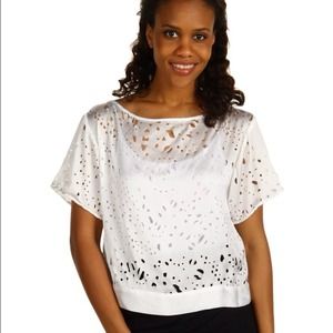 SOLD HOUSE PARTY-KENNETH COLE White Cut Out Top