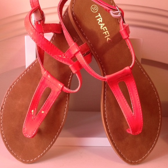 neon pink sandals. RESERVED
