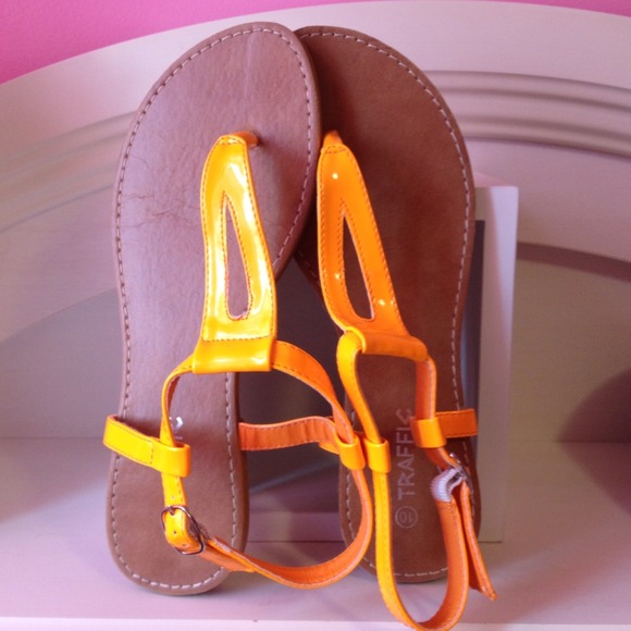 neon orange sandals RESERVED