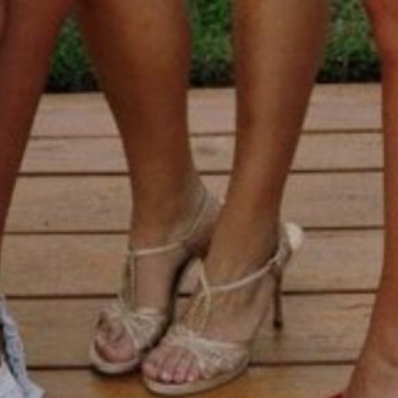 REDUCED Gold heels worn once to a dance