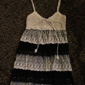 Rainbow crochet dress